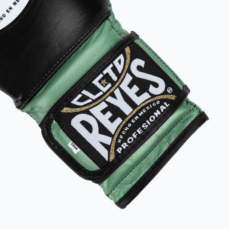 Cleto Reyes Velcro Sparring verde metallizzato/nero guantoni da boxe 5