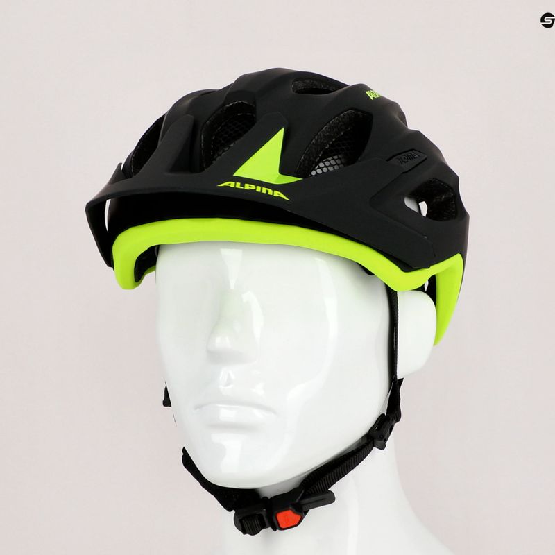 Casco da bici Alpina Carapax 2.0 nero neon/giallo opaco 10