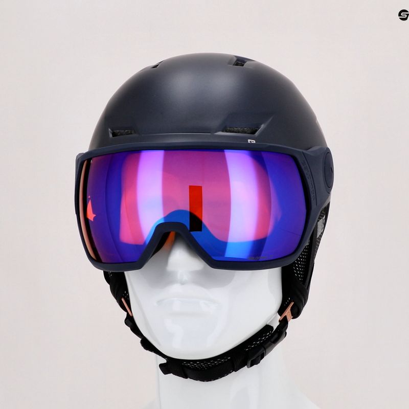 Casco da sci da donna Salomon Icon LT Visor S2 glicine blu/marino medio 9