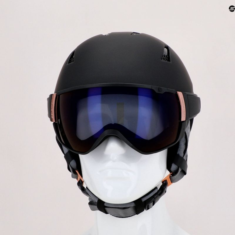 Casco da sci da donna Salomon Mirage nero oro rosa 9