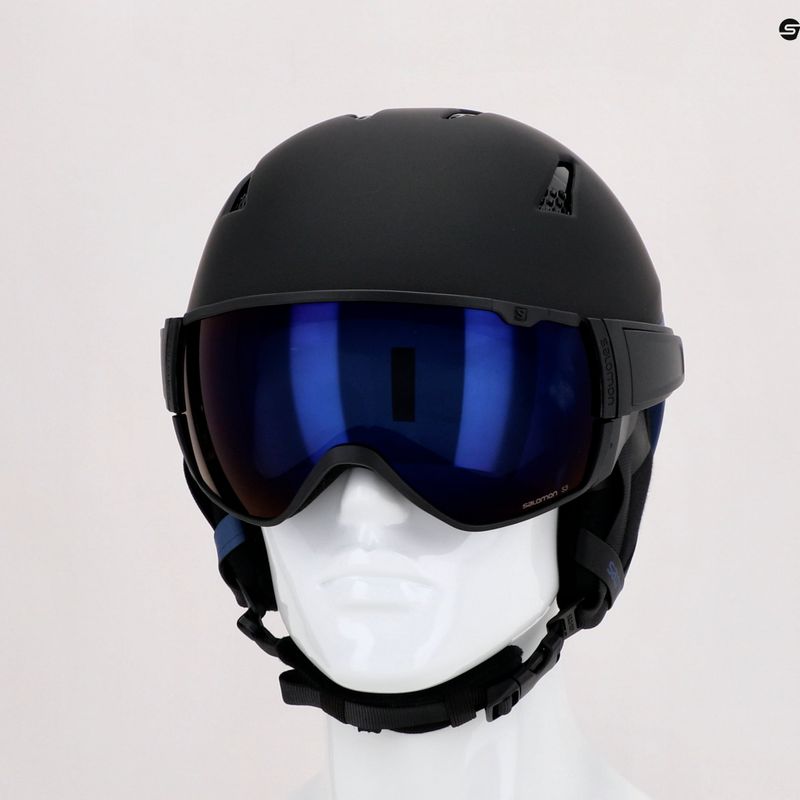 Casco da sci Salomon Driver nero estate/blu solare 10