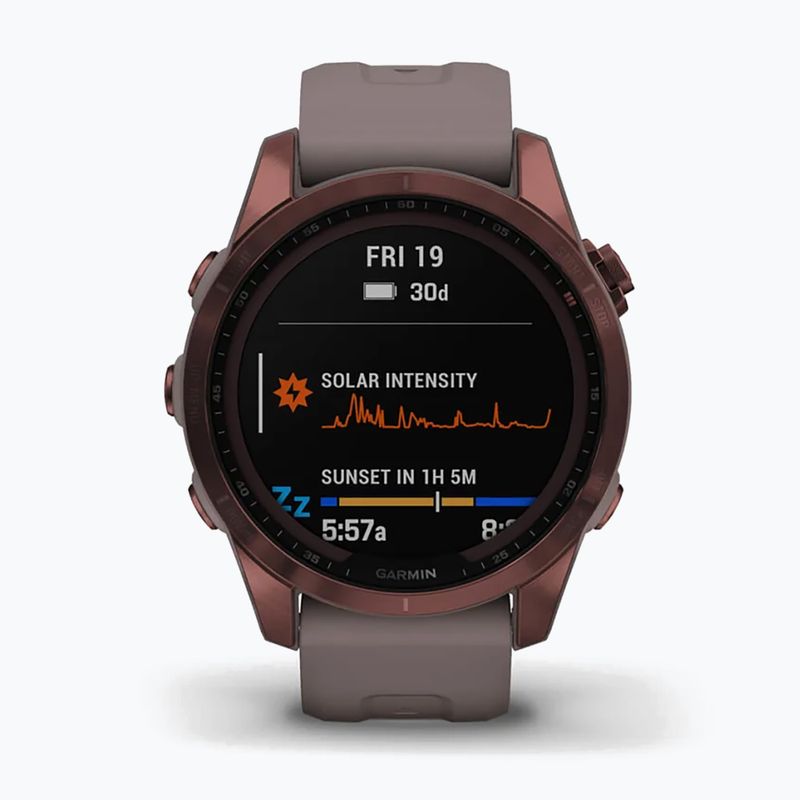 Garmin Fenix 7S Sapphire Solar Hrm Elevate Ox orologio marrone 010-02539-29 2