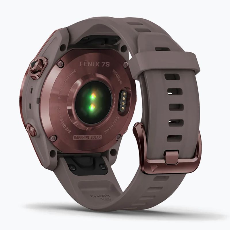 Garmin Fenix 7S Sapphire Solar Hrm Elevate Ox orologio marrone 010-02539-29 6