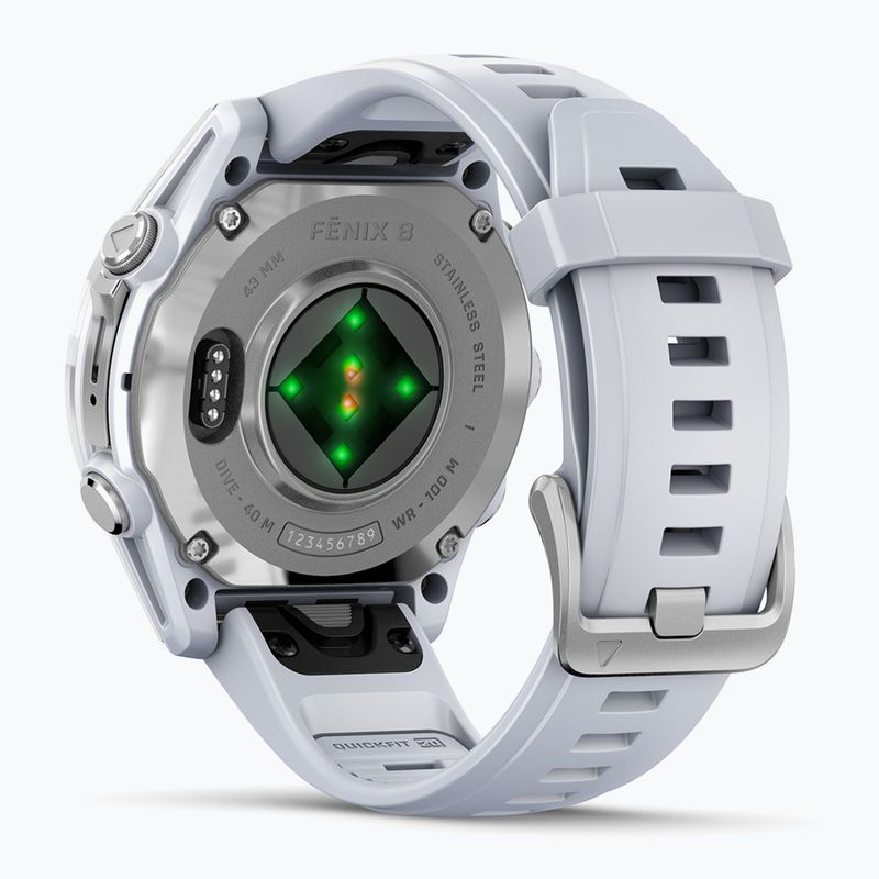 Orologio Garmin Fenix 8 43 mm Amoled silver/white stone 2