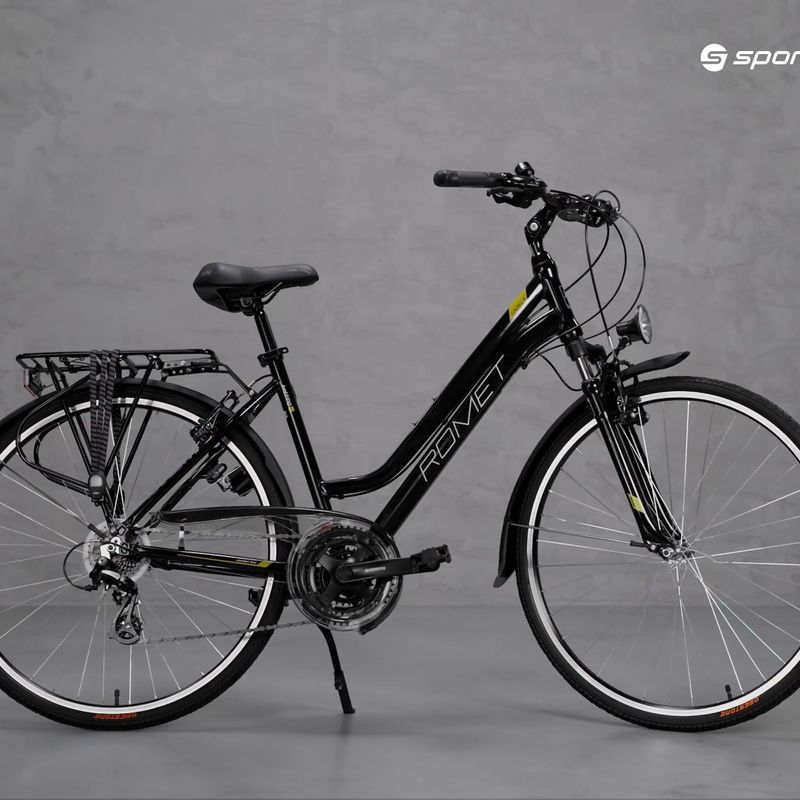 Bicicletta da trekking da donna Romet Gazela nero/giallo/oro 15