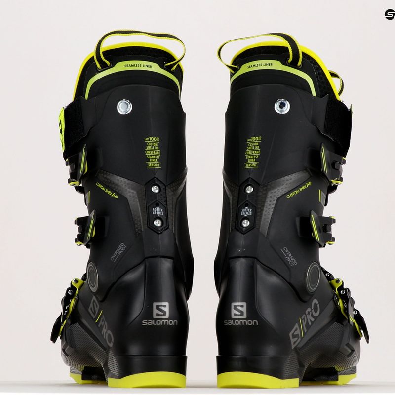 Scarponi da sci da uomo Salomon S/Pro 110 GW nero/verde acido/argento scuro metallizzato 9