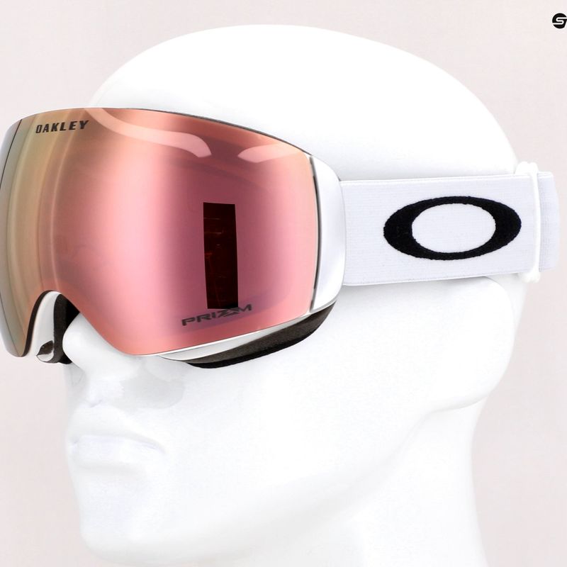 Occhiali da sci Oakley Flight Deck M bianco opaco/primo oro rosa iridium 7