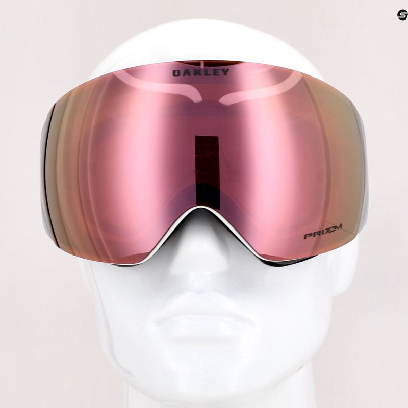 Occhiali da sci Oakley Flight Deck L bianco opaco/primo oro rosa iridium 7