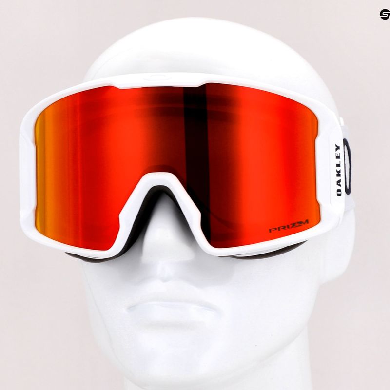 Oakley Line Miner L bianco opaco/prizm snow torch iridium occhiali da sci 7