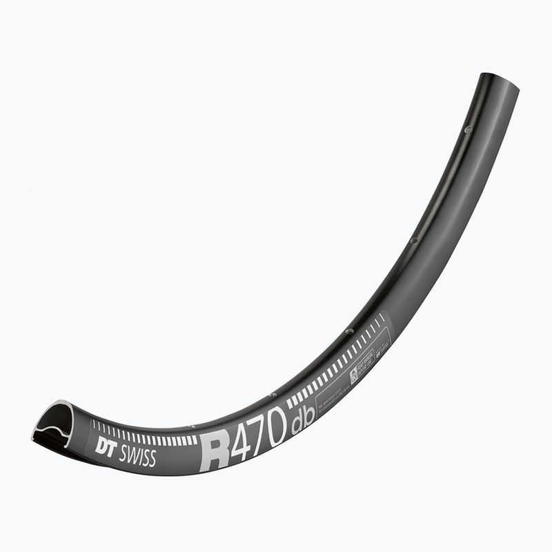 DT Swiss R 470 700C 23 MM DB VI 32 nero cerchio bici