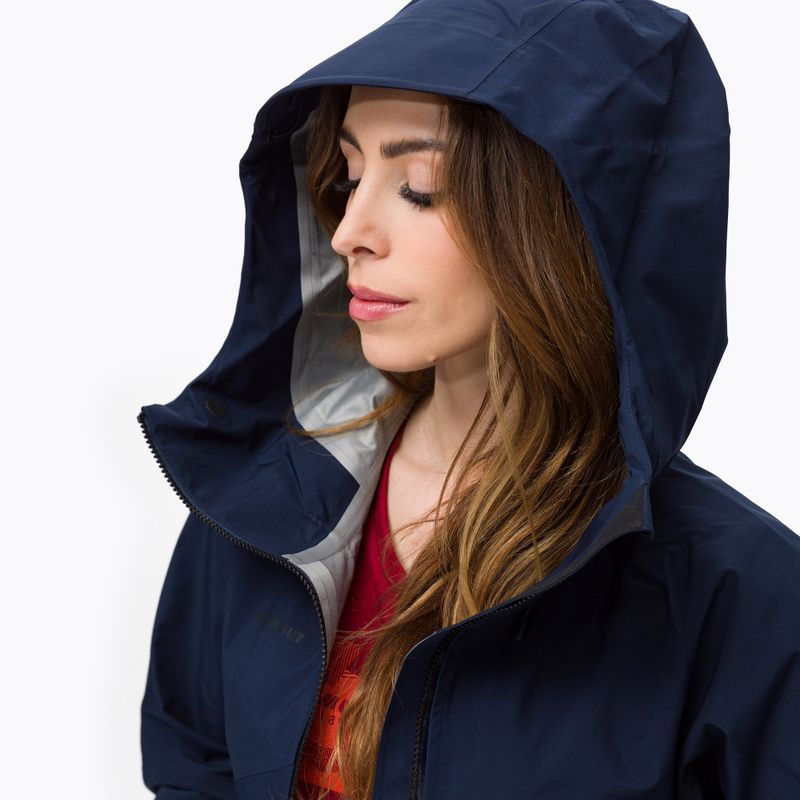 Giacca da pioggia da donna Mammut Crater HS con cappuccio nero marino 5