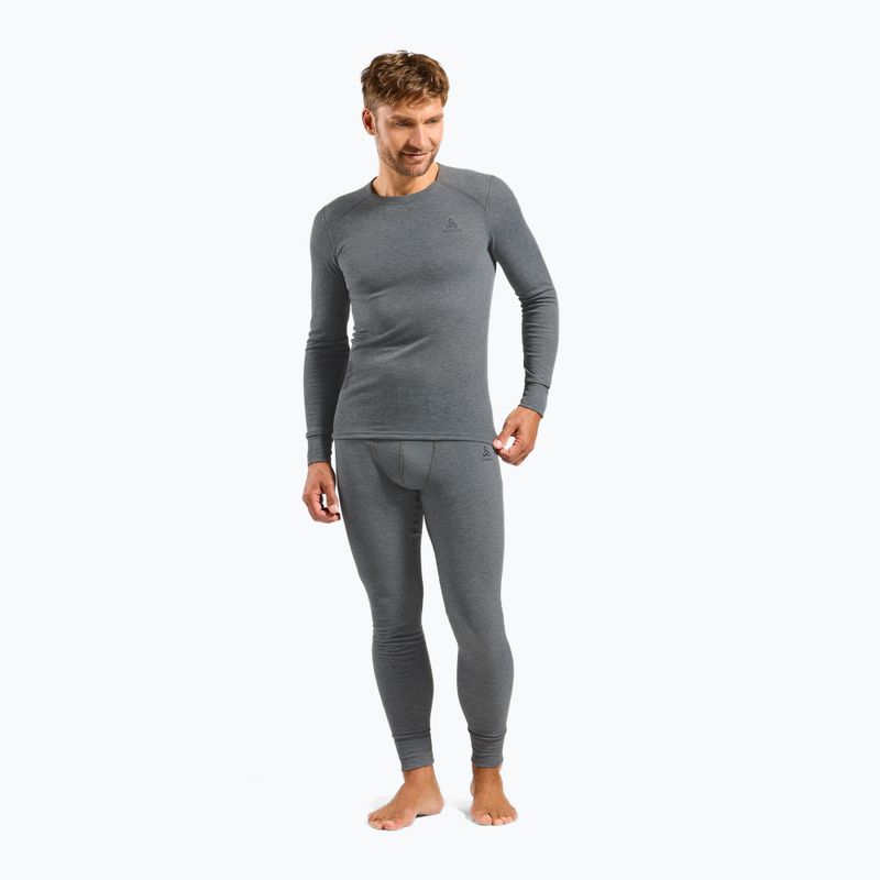 Pantaloni termoattivi da uomo ODLO Active Warm Bl Bottom Long grigio acciaio melange 2