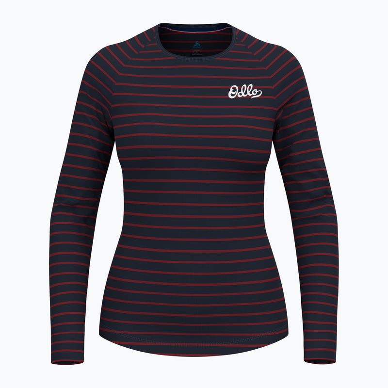 Donna termica a maniche lunghe ODLO Warm Originals Stripes Bl Top girocollo dark saphire 4