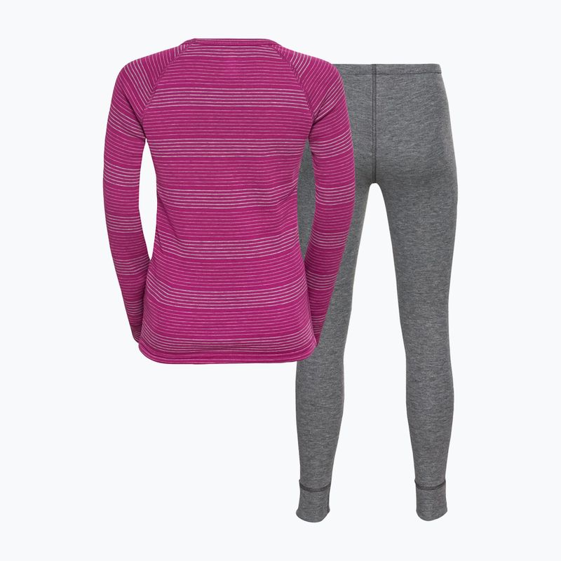 Set di intimo termico per bambini ODLO Active Warm Eco grigio acciaio melange/festival fusia 2
