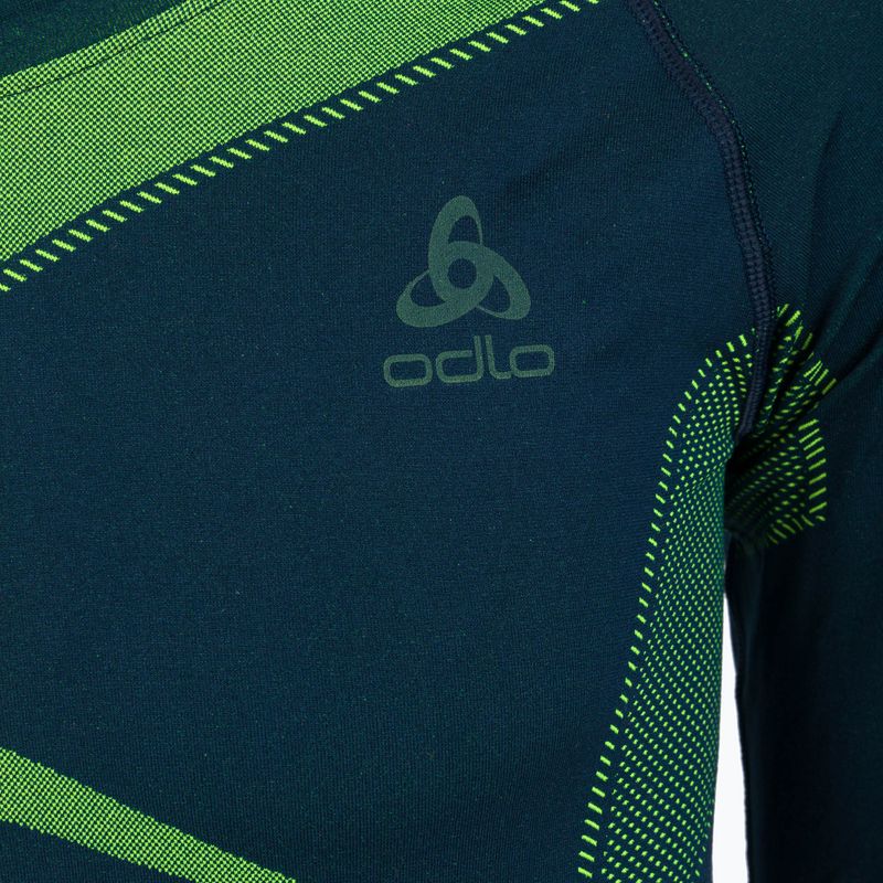 Set di biancheria intima termica da uomo ODLO Fundamentals Performance Warm zaffiro scuro/giallo 6