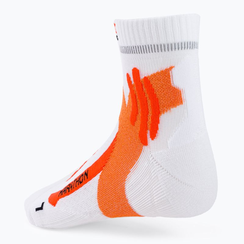 Calze da corsa X-Socks Marathon da uomo bianco artico/rubino scuro 2