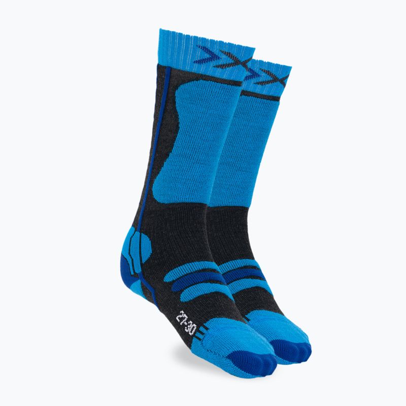 Calze da sci per bambini X-Socks Ski 4.0 antracite melange/blu elettrico