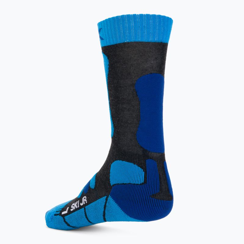 Calze da sci per bambini X-Socks Ski 4.0 antracite melange/blu elettrico 3