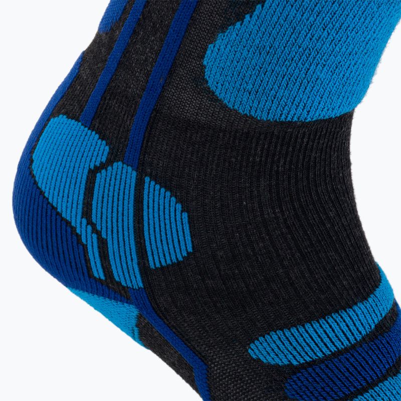 Calze da sci per bambini X-Socks Ski 4.0 antracite melange/blu elettrico 4