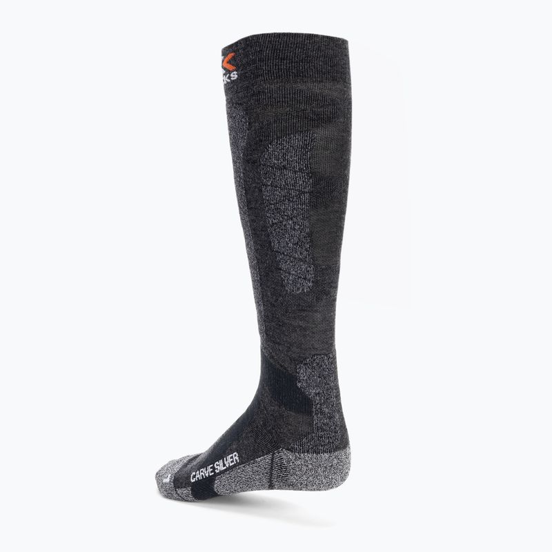 X-Socks Carve Silver 4.0 calze da sci antracite melange/nero melange 2