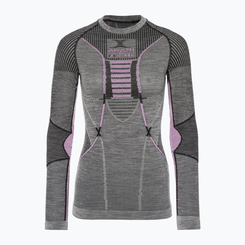 Manica lunga termoattiva da donna X-Bionic Apani 4.0 Merino nero/grigio/rosa