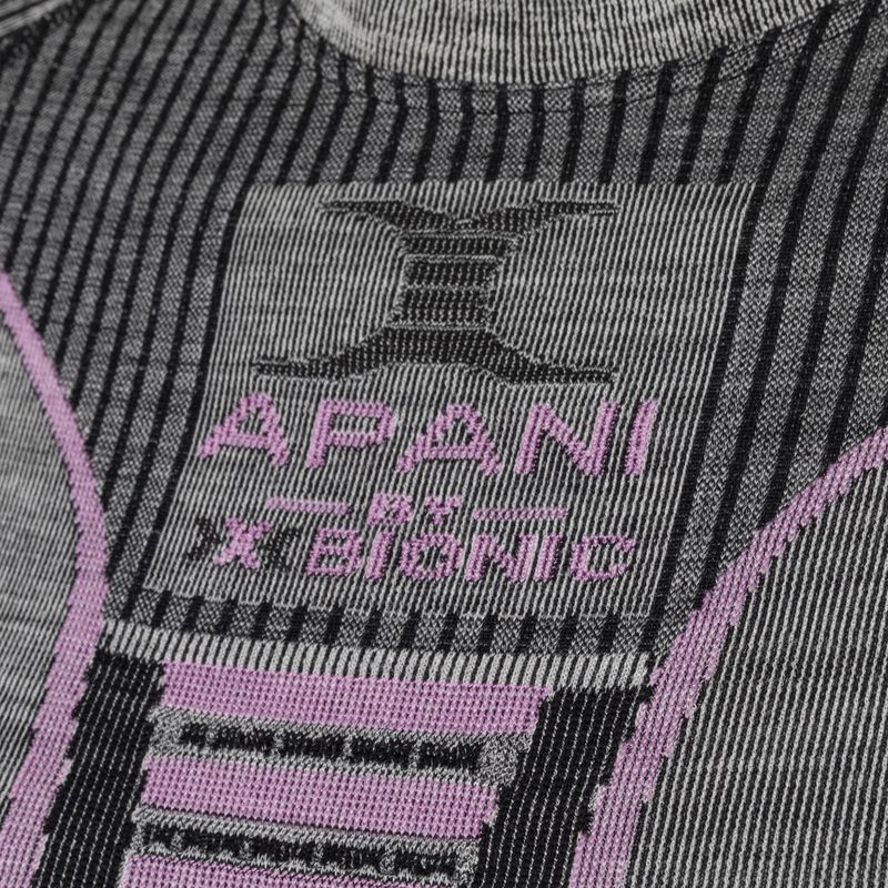 Manica lunga termoattiva da donna X-Bionic Apani 4.0 Merino nero/grigio/rosa 3