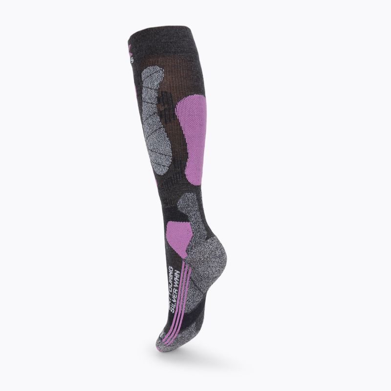 Calze da sci donna X-Socks Ski Touring Silver 4.0 antracite melange/magnolia 2