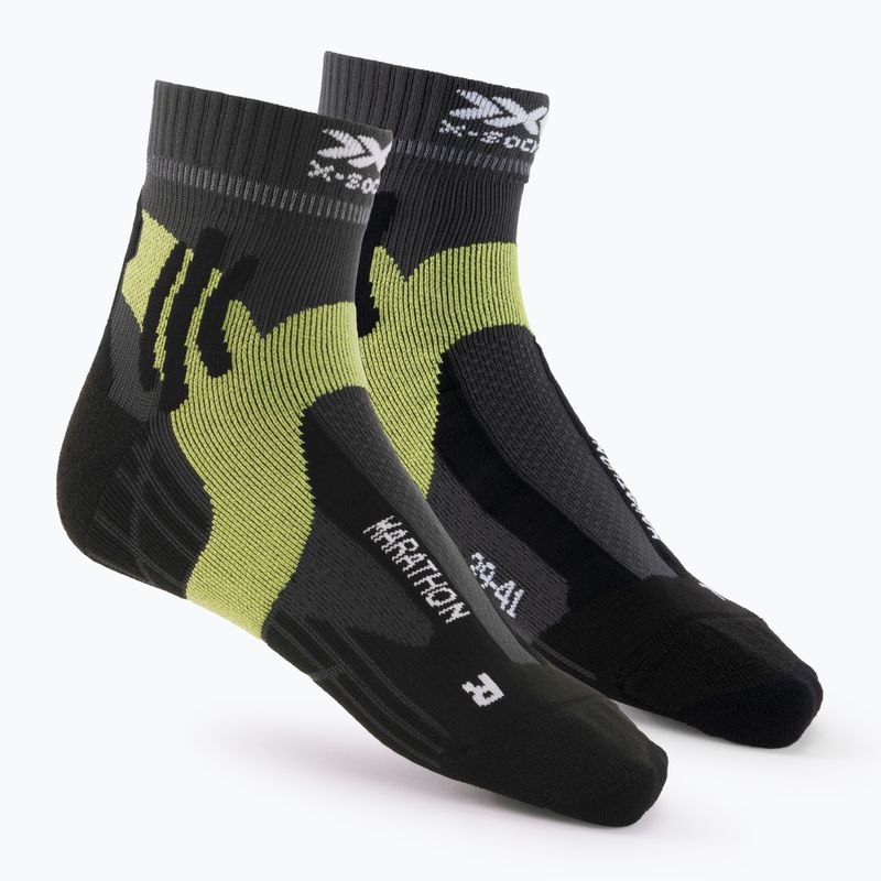 Calzini da corsa X-Socks Marathon da uomo, antracite/giallo fenice/nero