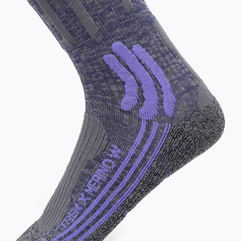 Calze da trekking da donna X-Socks Trek X Merino grigio viola melange/grigio melange 3