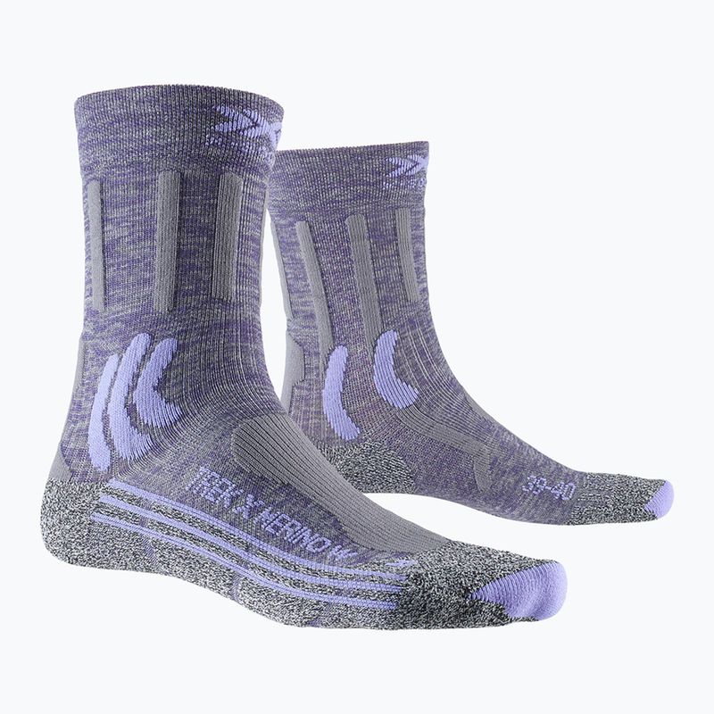 Calze da trekking da donna X-Socks Trek X Merino grigio viola melange/grigio melange 4