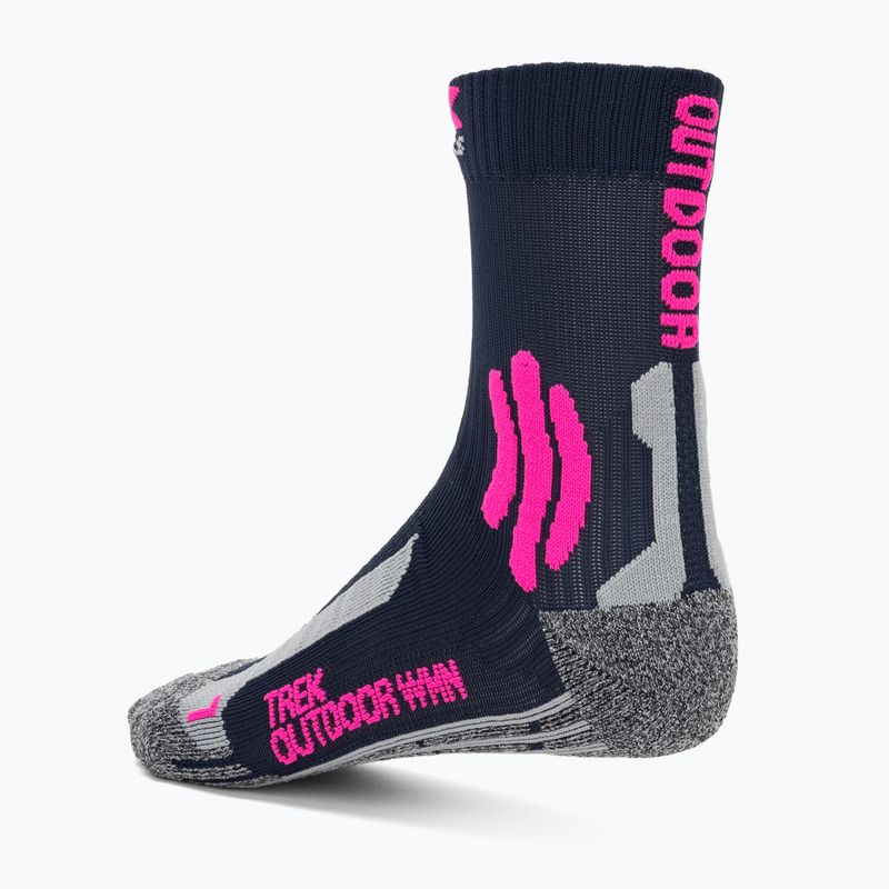 Calze da donna X-Socks Trek Outdoor midnight blue/pink/lt grey melange 2