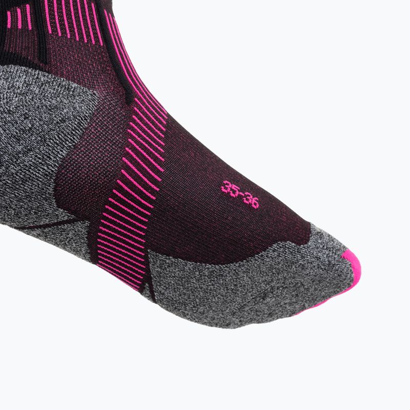 Calzini da sci da donna X-Socks Ski Energizer Lt 4.0 nero/fluopink/stonegrey melange 4