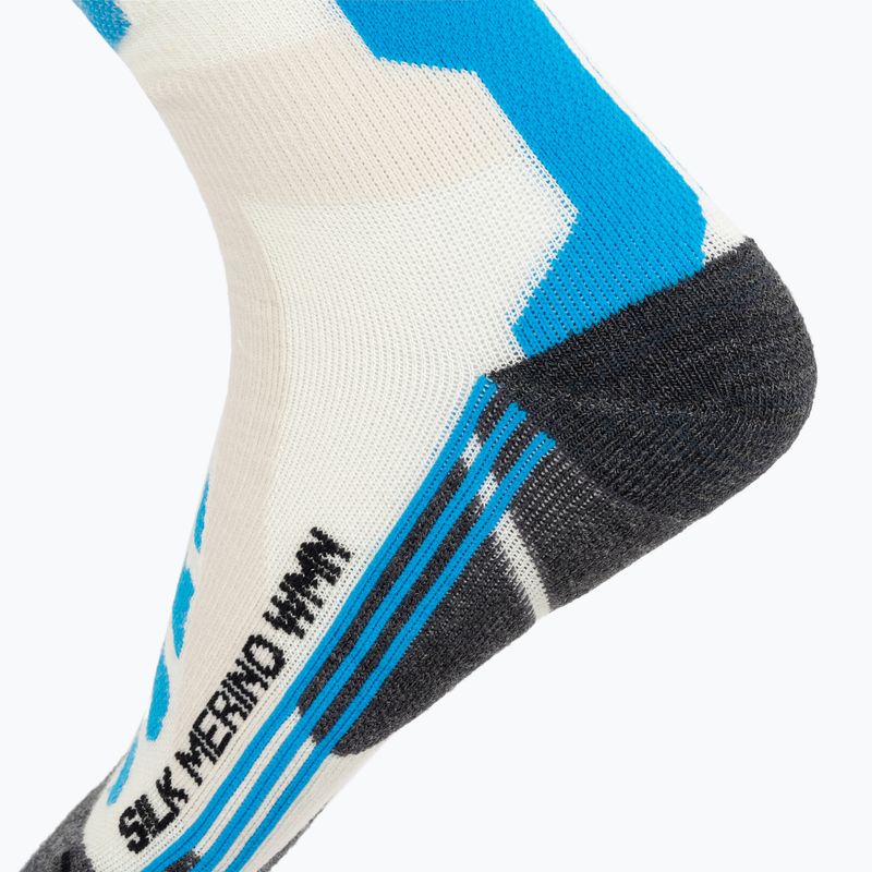 Calze da sci da donna X-Socks Ski Silk Merino 4.0 bianco/nero/turchese 4