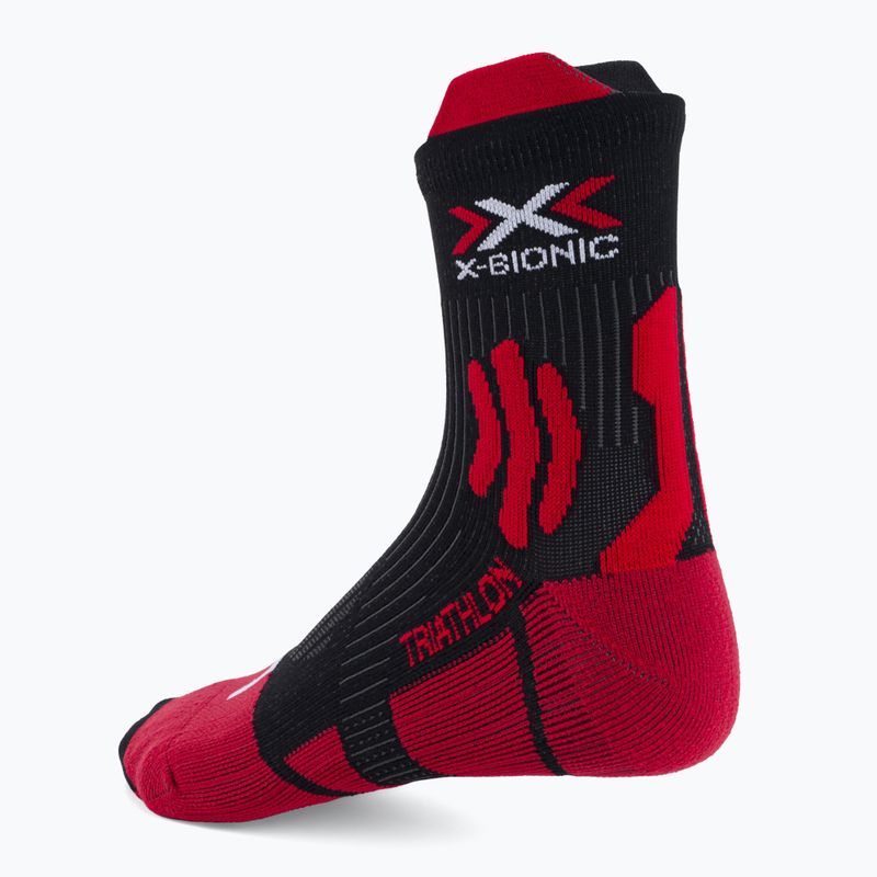 Calze da triathlon X-Bionic Triathlon 4.0 rosso/nero da uomo 2