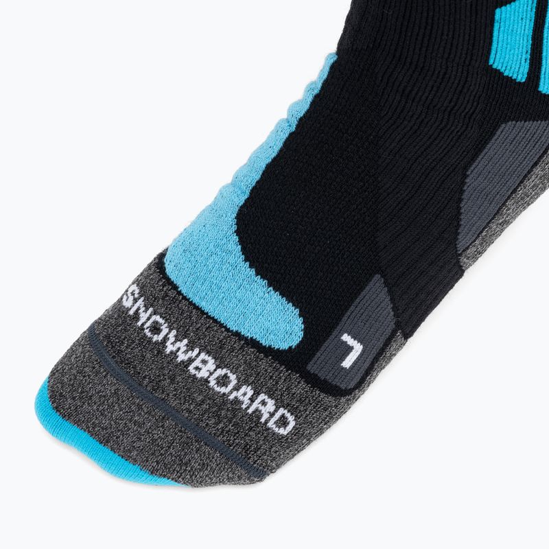 Calze da snowboard X-Socks Snowboard 4.0 nero/grigio/blu metallizzato 3