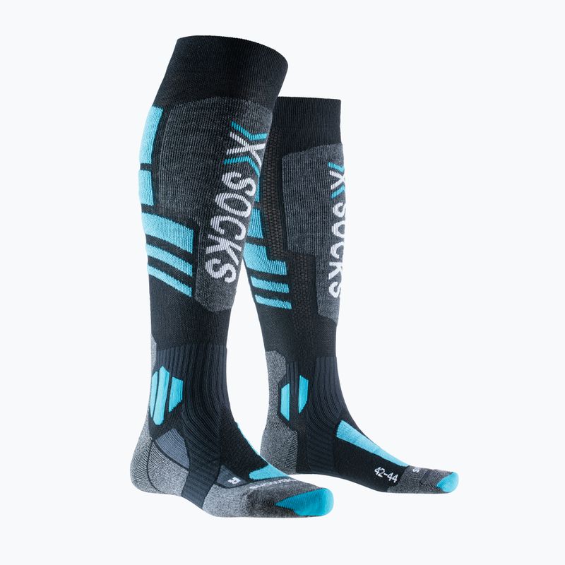 Calze da snowboard X-Socks Snowboard 4.0 nero/grigio/blu metallizzato 4