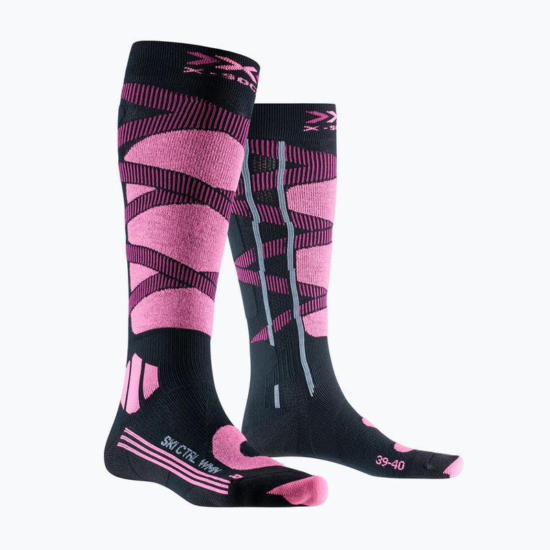 Calze da sci donna X-Socks Ski Control 4.0 nero opale/viola magnolia