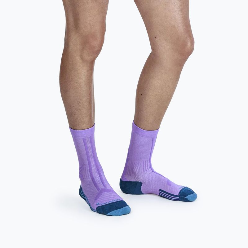 Calzini da corsa da donna X-Socks Trailrun Discover Crew orchid/sunset blue 2