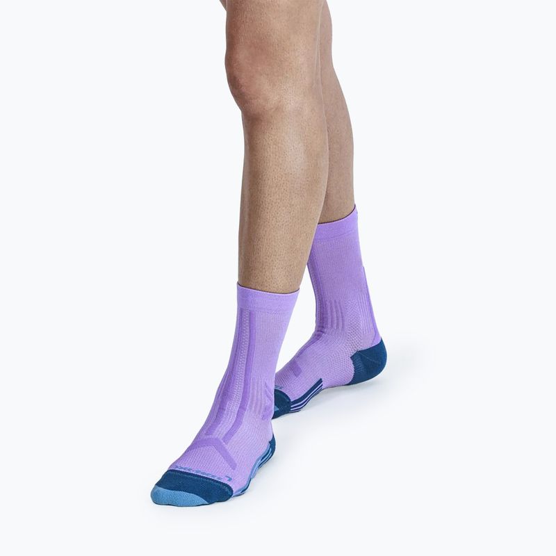Calzini da corsa da donna X-Socks Trailrun Discover Crew orchid/sunset blue 4