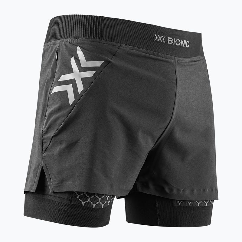 Pantaloncini da corsa X-Bionic Twyce Race 2in1 da uomo, nero/carbone 2