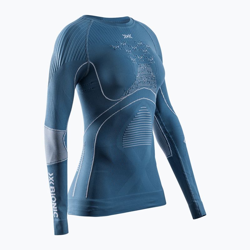 Maglia donna termoattiva a maniche lunghe X-Bionic Energy Accumulator 4.0 blu minerale/bianco artico