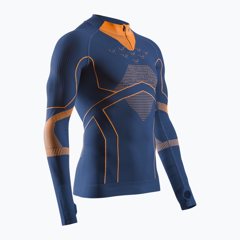 X-Bionic Energy Accumulator Light Shirt da uomo 1/2 zip marina / arancione termica a maniche lunghe