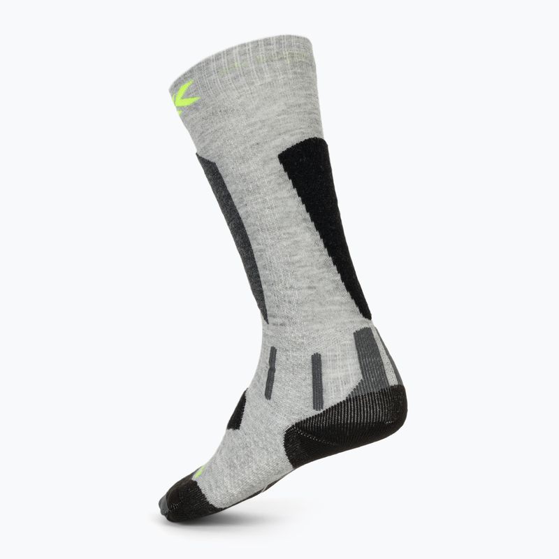 Calze da sci per bambini X-Socks Ski Discover Otc rhino grey/canary 2
