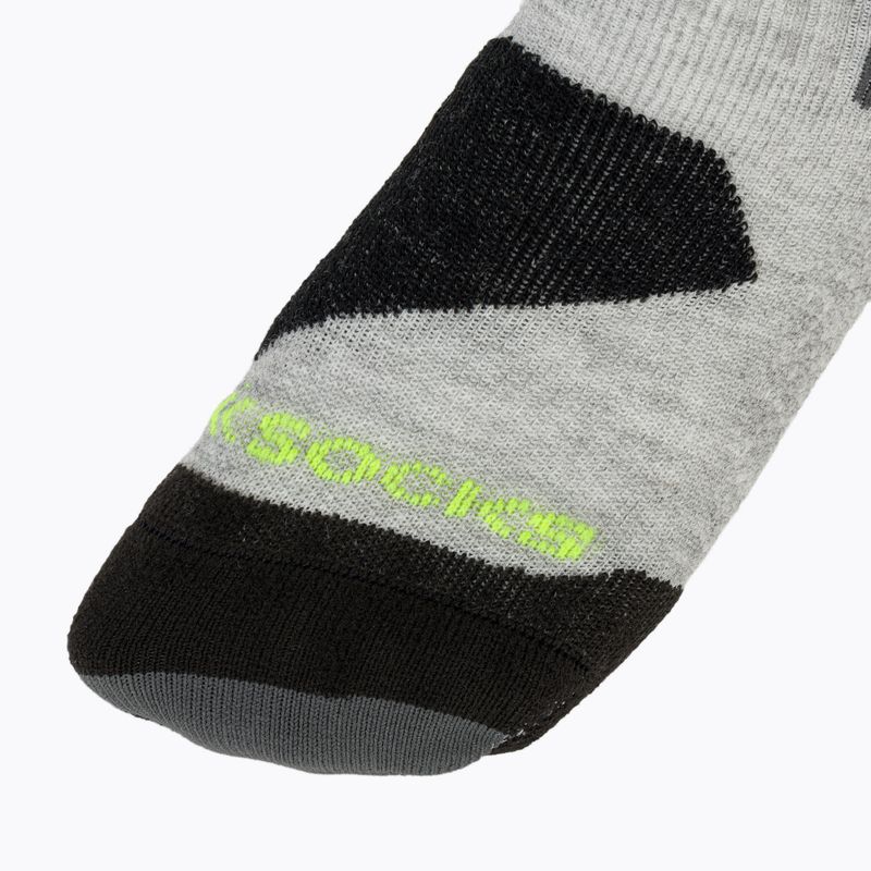 Calze da sci per bambini X-Socks Ski Discover Otc rhino grey/canary 3