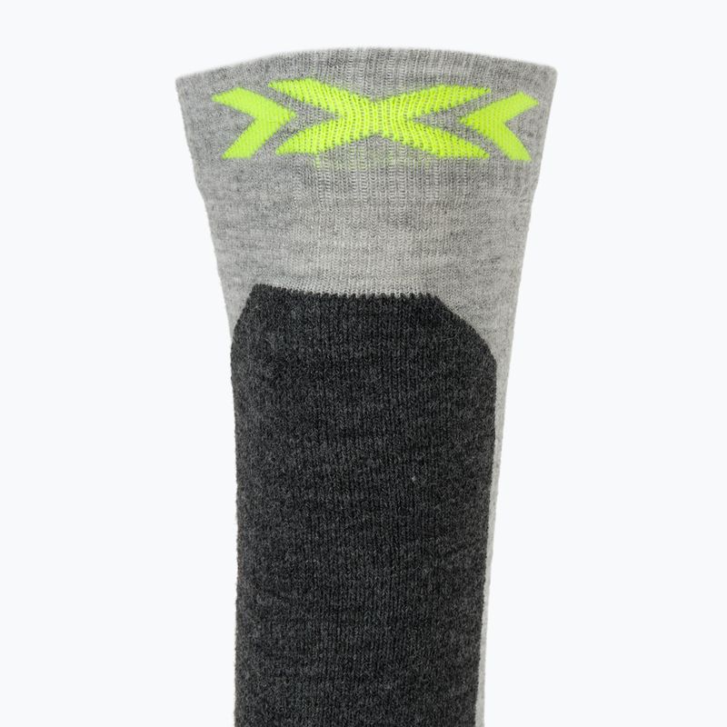 Calze da sci per bambini X-Socks Ski Discover Otc rhino grey/canary 4