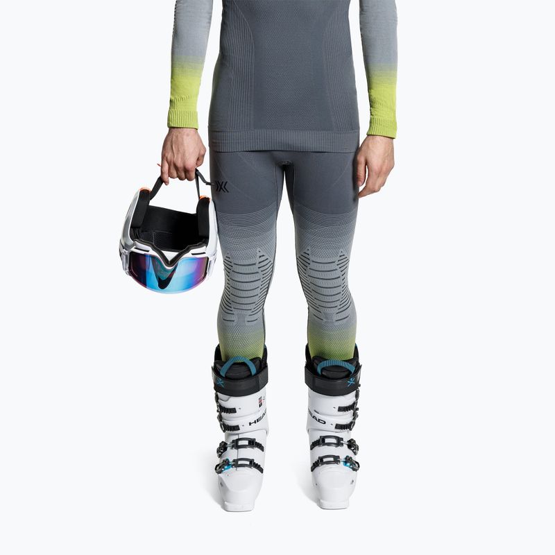 Pantaloni termici da uomo X-Bionic Invent Fx rhino grey/light grey/canary 3