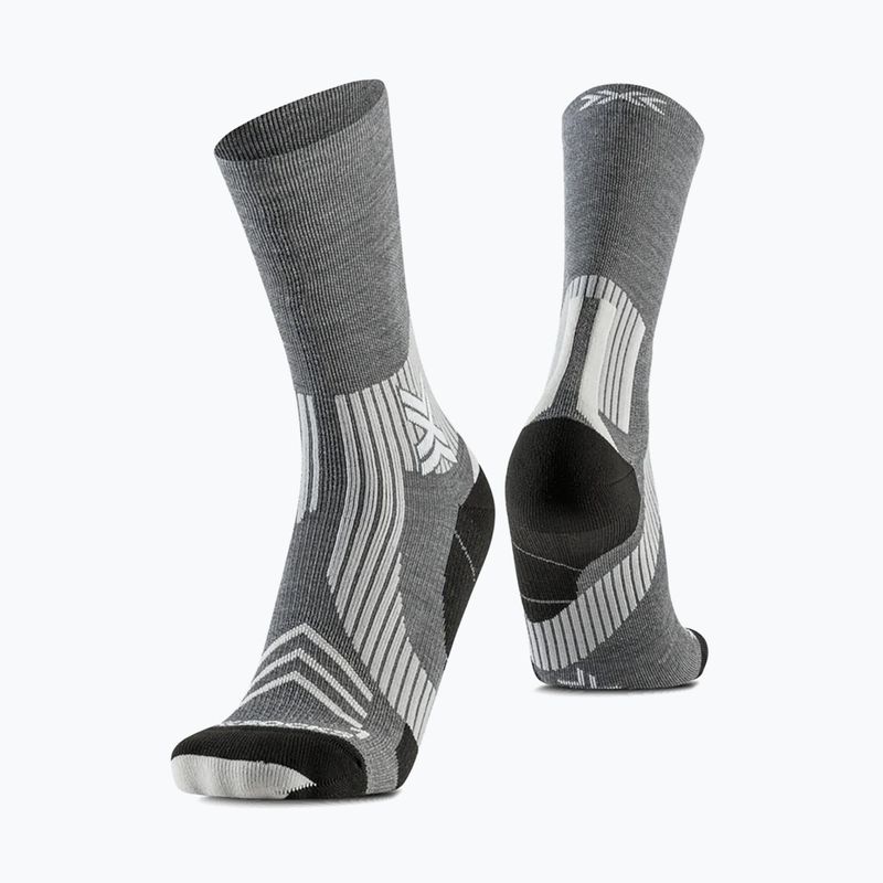 X-Socks Run Expert Silk Merino Crew calzini grigio foca/sabbia chiaro 4