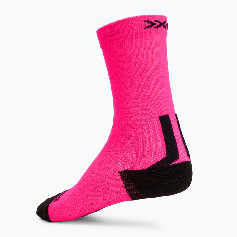 X-Socks Run Discover Crew calzini rosa fluo/x nero 2
