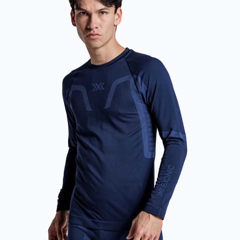 Felpa termica uomo X-Bionic X-Ential Baselayer LS marine 6