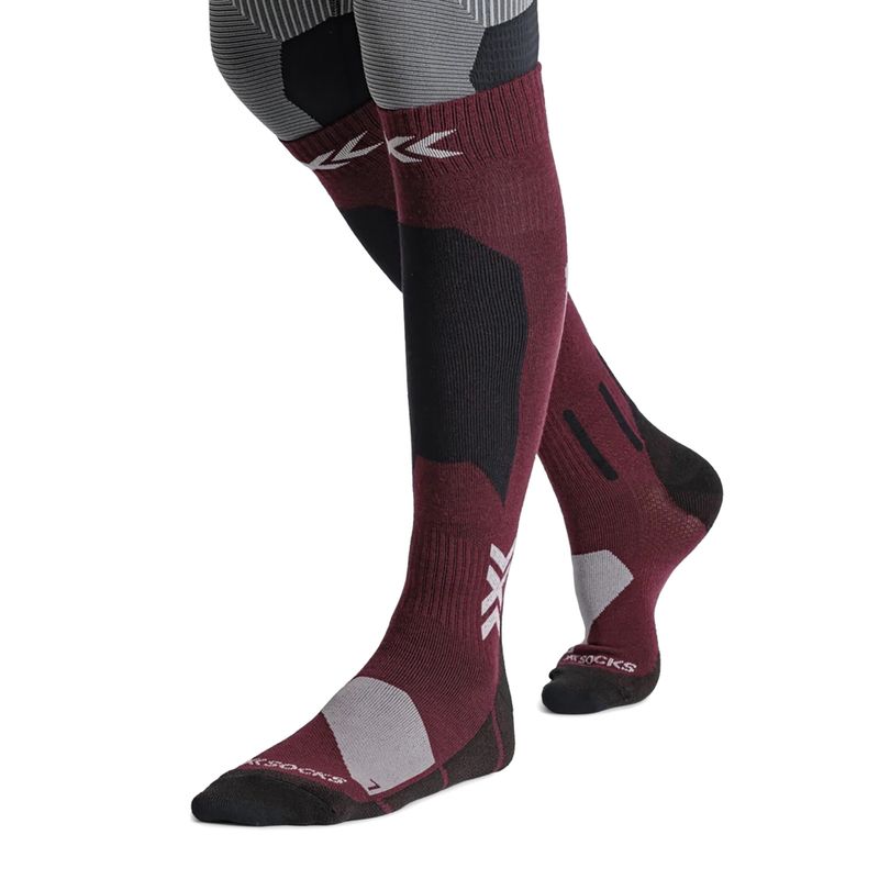 Calze da sci X-Socks Ski Discover Merino Otc oxide red 4